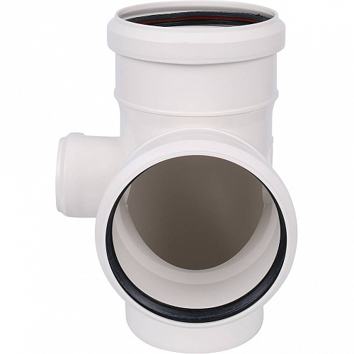 ПВХ Крестовина двухплоскостная SINIKON КОМФОРТ ПЛЮС белая Ø110х110х50х90°, левая