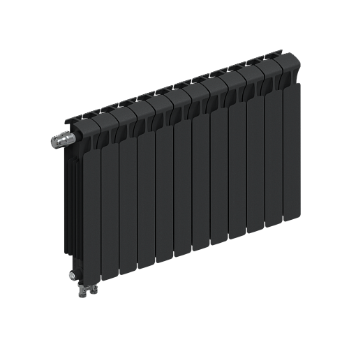 Радиатор биметаллический RIFAR MONOLIT АНТРАЦИТ 500х12 секций, нижнее левое подключение (MVL)