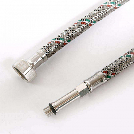 Гибкая подводка для смесителя UNI-FITT МL10х1 - 1/2&quot;, 60 см, удл. штуцер, DN 8, оплётка из нерж. ста