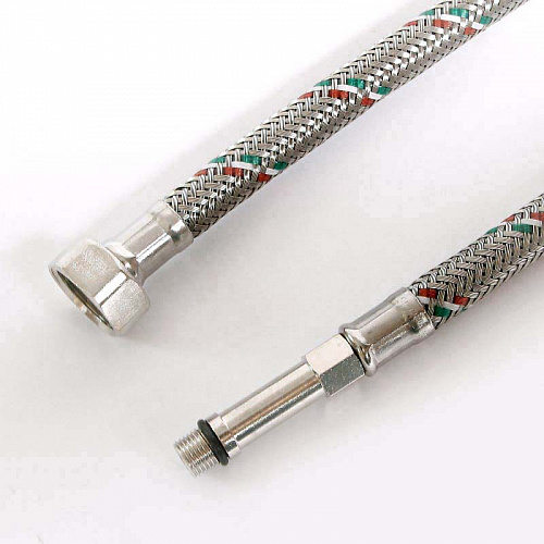 Гибкая подводка для смесителя UNI-FITT МL10х1 - 1/2&amp;quot;, 60 см, удл. штуцер, DN 8, оплётка из нерж. ста