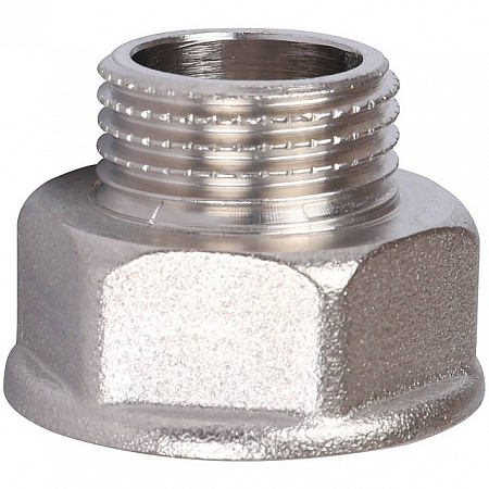 Переход под ключ резьбовой латунный STOUT никель 3/4&quot;х3/4&quot; ВН