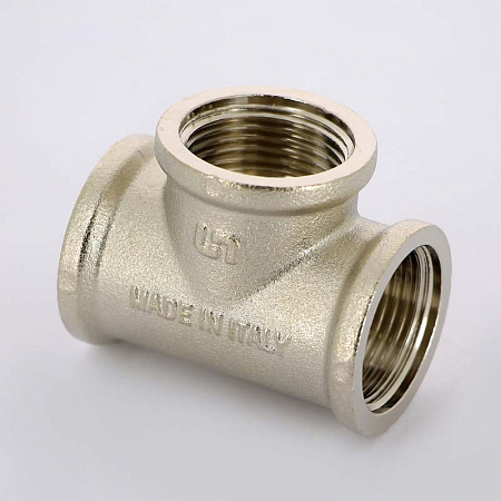 Тройник резьбовой латунный UNI-FITT никель 3/4&quot; В