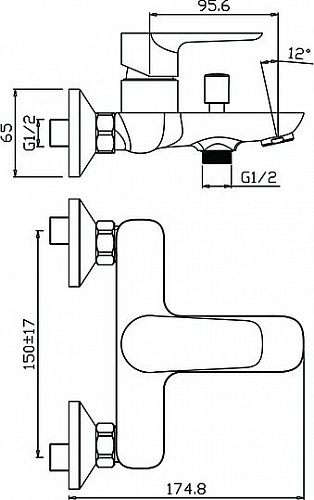 Смеситель для ванны OLIVE'S BARROS, арт.22201BR (1 упак. - 8 шт.)