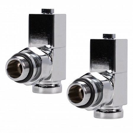 Набор дизайн-вентилей ROYAL THERMO CUBE 1/2&quot; угловой, хром (НС-1193191)