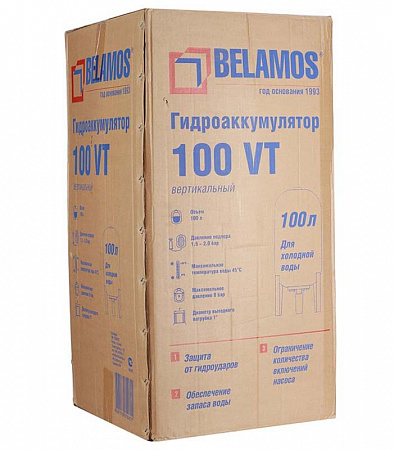 Гидроаккумулятор для воды BELAMOS 100VT вертикальный 100 л, 1&quot; Н, синий