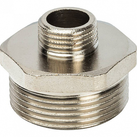 Ниппель переходной резьбовой латунный STOUT никель 11/4&quot;x1/2&quot; Н