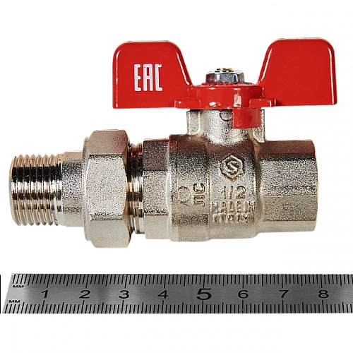 Кран шаровой полнопроходной с американкой, ВР/НР, ручка бабочка 1/2&amp;quot; (EPDM) STOUT