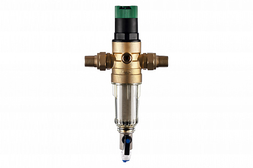 Фильтр промывной с редуктором ГЕЙЗЕР БАСТИОН Ø52,5 без покрытия 1/2&amp;quot; АМ-АМ, 90 мкм, пластиковая колб