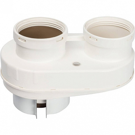 Элемент дымохода STOUT Ø80/80 адаптер для подкл. разд. труб (совместимый  VAILLANT, PROTHERM NEW) PP
