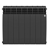 Радиатор биметаллический ROYAL THERMO BILINER NOIR SABLE 500x8 секций, черный (НС-1176313)