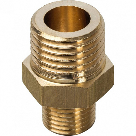 Ниппель переходной резьбовой латунный STOUT без покрытия 1/4&quot;x1/8&quot; Н