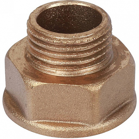 Удлинитель шестигранный резьбовой латунный STOUT без покрытия 1/2&quot;x3/4&quot; ВН