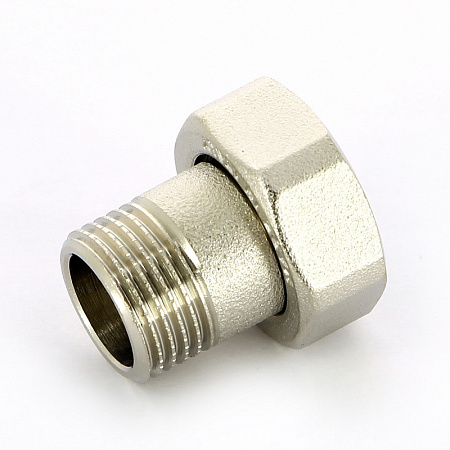 Соединение с накидной гайкой UNI-FITT ВН 1/2&quot;x3/4&quot; с плоской прокладкой никелированное