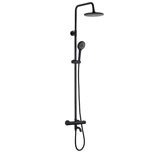 Смеситель для ванны с верхним душем OLIVE'S TERMO 34511TMB черный, латунь, уп. (5 шт.)