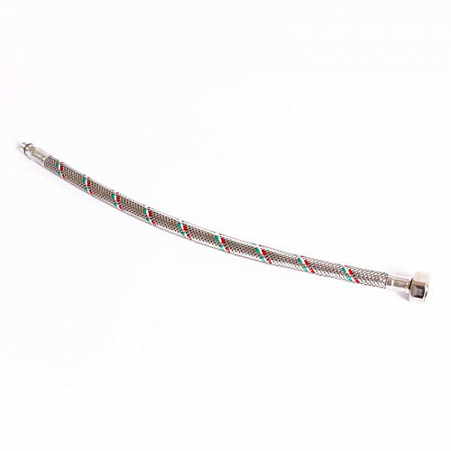 Гибкая подводка для смесителя UNI-FITT М10х1 - 1/2&amp;quot;, 40 см, DN 8, оплётка из нерж. стали