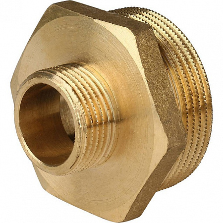 Ниппель переходной резьбовой латунный STOUT без покрытия 11/2&quot;x3/4&quot; Н