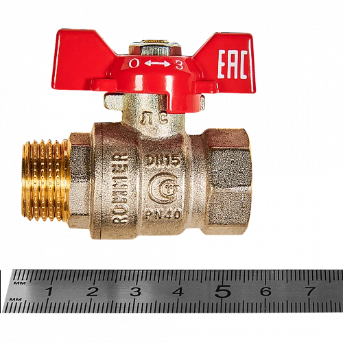 Кран шаровой ROMMER бабочка 1/2&amp;quot; ВН неполнопроходной