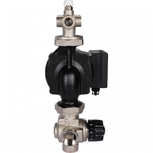 НСУ Насосно-смесительный узел теплого пола STOUT с насосом 1&amp;quot;, UPSO, клапан 30-60°C, байпас, 130мм