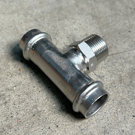 НП Тройник с резьбой пресс из нержавейки UNI-FITT фитинг Ø22х3/4"х22 Н