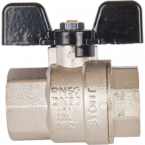 Кран шаровой STOUT бабочка 3/4&amp;quot; ВВ, полнопроходной