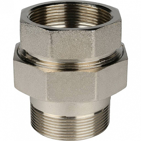 Американка ПРЯМАЯ резьбовая латунная (с прокладкой o-ring) STOUT никель 2&quot; ВН