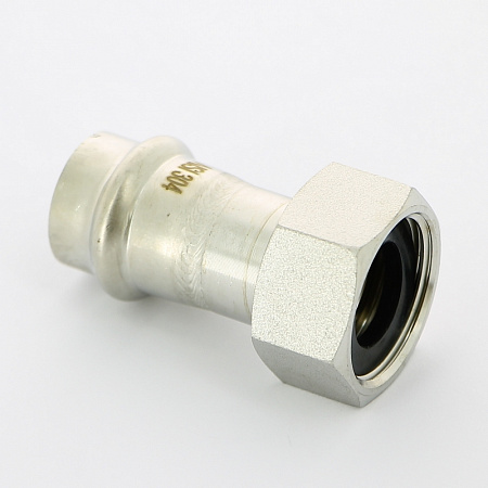 НП Муфта с накидной гайкой пресс из нержавейки UNI-FITT фитинг Ø18x3/4&quot; НГ