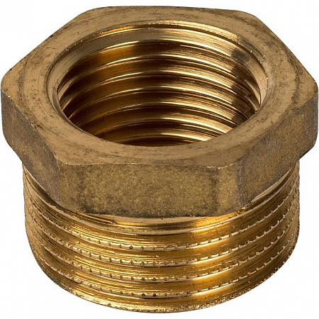 Футорка резьбовая латунная STOUT без покрытия 3/4&quot;x1/2&quot; ВН