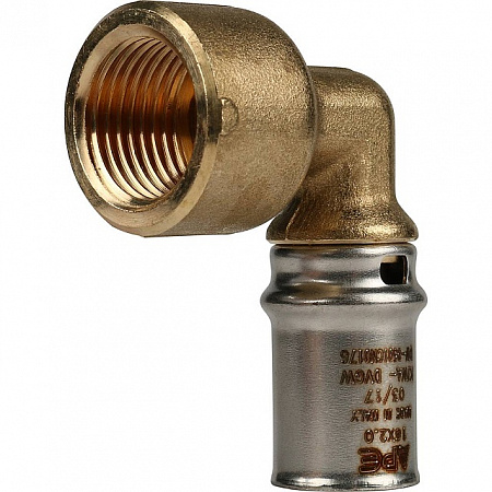 МП Угол резьбовой пресс для металлопласта STOUT Ø16х1/2&quot; В