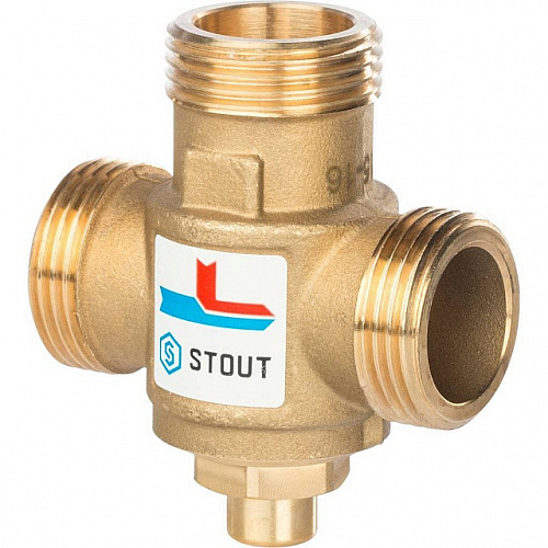 Клапан трехходовой термостатический смесительный STOUT 11/2&amp;quot; Н-11/2&amp;quot; В-1&amp;quot; Н (60°С)