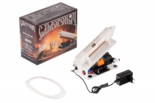 Фильтр самогонный ГЕЙЗЕР САМОГОНЫЧ из картриджа, помпы, кнопки включения, блока питания