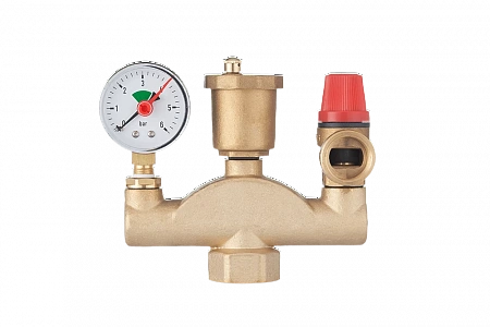 Группа безопасности котла UNIPUMP КЛАССИК латунь 1&quot; В х 3/4&quot;, 3bar, без теплоизоляции