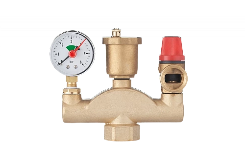 Группа безопасности котла UNIPUMP КЛАССИК латунь 1&amp;quot; В х 1/2&amp;quot;, 3bar, без теплоизоляции