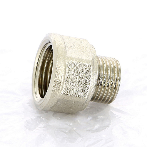Переход под ключ резьбовой латунный UNI-FITT никель 3/8&amp;quot;х1/2&amp;quot;