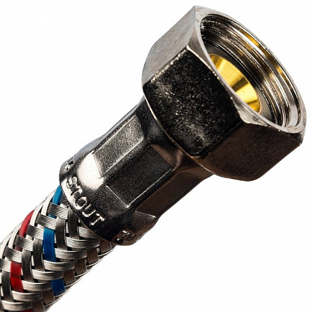Гибкая подводка для воды STOUT нерж.сталь 1/2&quot;х3/8&quot;-60 см гайка-гайка