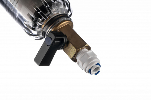 Фильтр промывной с гасителем ГЕЙЗЕР БАСТИОН Ø60 без покрытия 3/4&amp;quot; АМ-АМ, 90 мкм, пластиковая колба