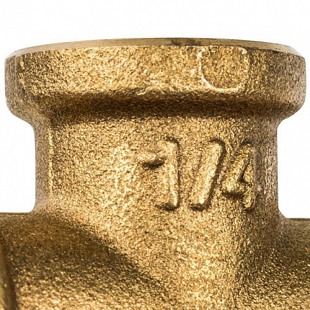 Тройник резьбовой латунный STOUT без покрытия 1/4&quot; В