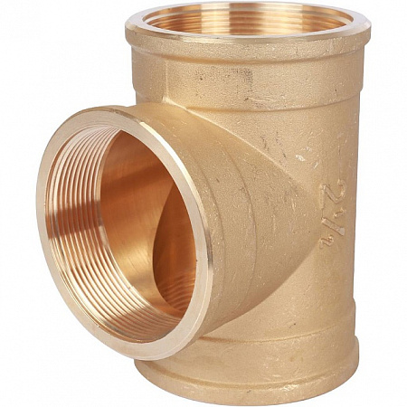 Тройник резьбовой латунный STOUT без покрытия 21/2&quot; В