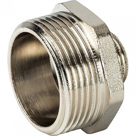 Ниппель переходной резьбовой латунный STOUT никель 11/4&quot;x1/2&quot; Н