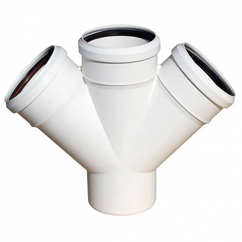 ПВХ Крестовина одноплоскостная SINIKON КОМФОРТ ПЛЮС белая Ø110х110х110х110х45°