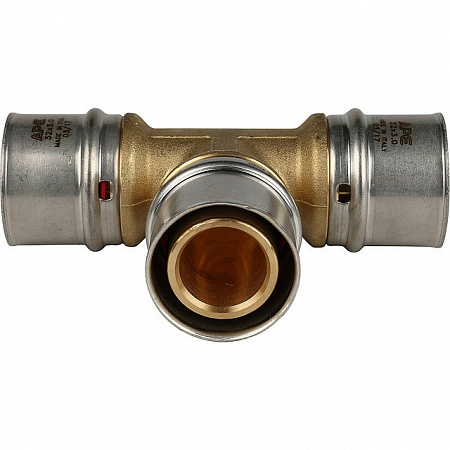 МП Тройник равнопроходный пресс для металлопласта STOUT Ø32х32х32