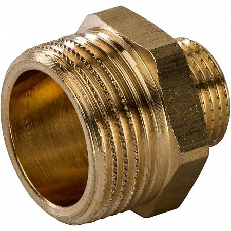 Ниппель переходной резьбовой латунный STOUT без покрытия 3/4&quot;x3/8&quot; Н