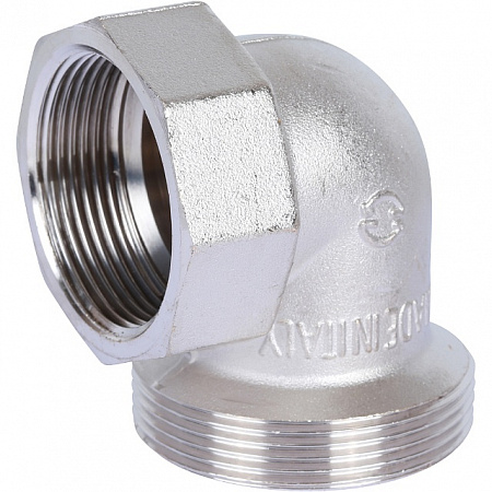Американка УГЛОВАЯ резьбовая латунная (с прокладкой o-ring) STOUT никель 11/2&quot; ВН