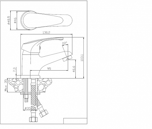 Смеситель для раковины OLIVE'S AVILA 02100AV хром, латунь, уп. (10 шт)