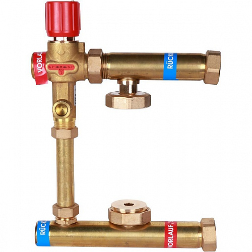 НСУ Насосно-смесительный узел теплого пола STOUT ISOTHERM без насоса 1&amp;quot;, термостат 30-50°C, 130мм