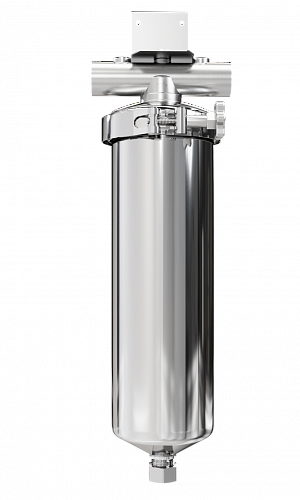 Корпус-колба фильтра из нержавейки ESSAN GUCTON горячая и холодная вода 10SL, 1&amp;quot; В,под 2 манометра