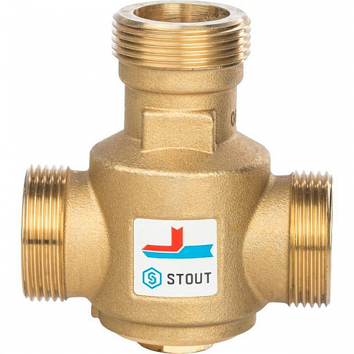 Клапан трехходовой термостатический смесительный STOUT 11/4&amp;quot; Н (55°С)