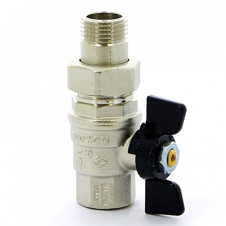 Кран шаровой с американкой BUGATTI OREGON 322 бабочка 1/2&quot; полнопроходной