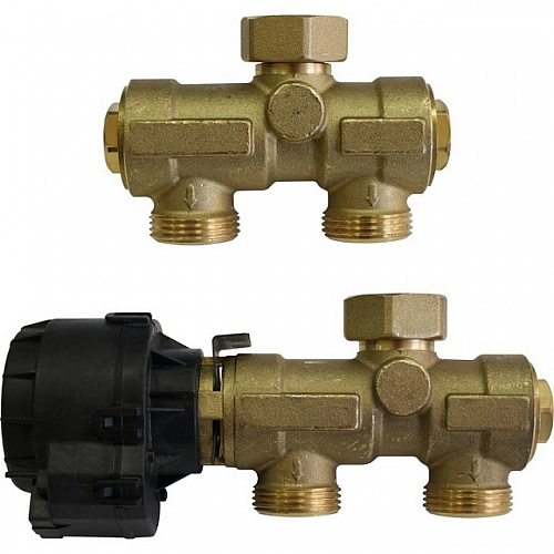 Клапан приоритета бойлера ГВС, трёхходовой STOUT комплект (датчик/подача), 3/4&amp;quot; электропривод