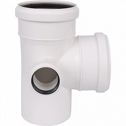 ПВХ Крестовина двухплоскостная SINIKON КОМФОРТ ПЛЮС белая Ø110х110х50х90°, левая