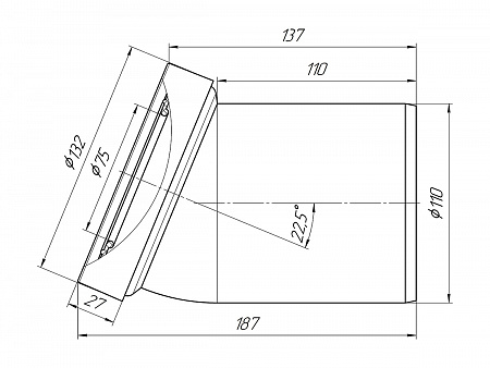 Труба фановая угловая для унитаза АНИПЛАСТ W2220 110х22°